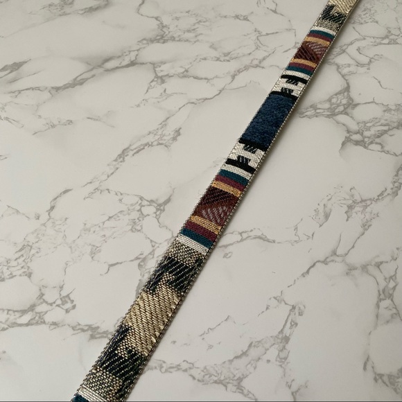 Vintage Elite | Blue Woven Fabric Tapestry Belt - Picture 9 of 11